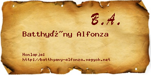 Batthyány Alfonza névjegykártya